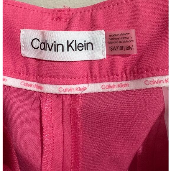 Calvin Klein Women's Pink Plus Size Mid-Rise Wide Leg Dress Pants Size 18W NWT - Picture 4 of 8